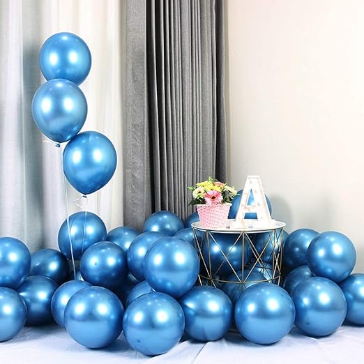 Blue Metallic Chrome Balloons 50pcs