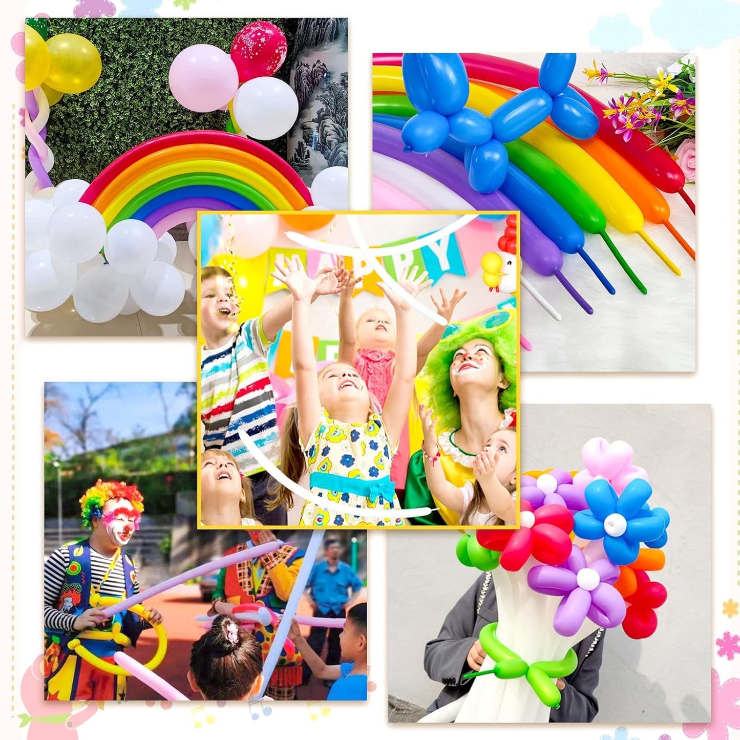 Long Slim Twisting Balloons Pack of 100pcs