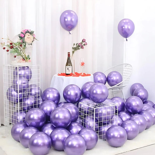 Purple Metallic Chrome Balloons 50pcs
