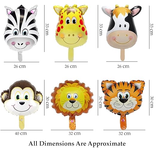 Jungle Theme Balloons - Pack of 6 Pcs