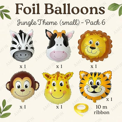 Jungle Theme Balloons - Pack of 6 Pcs