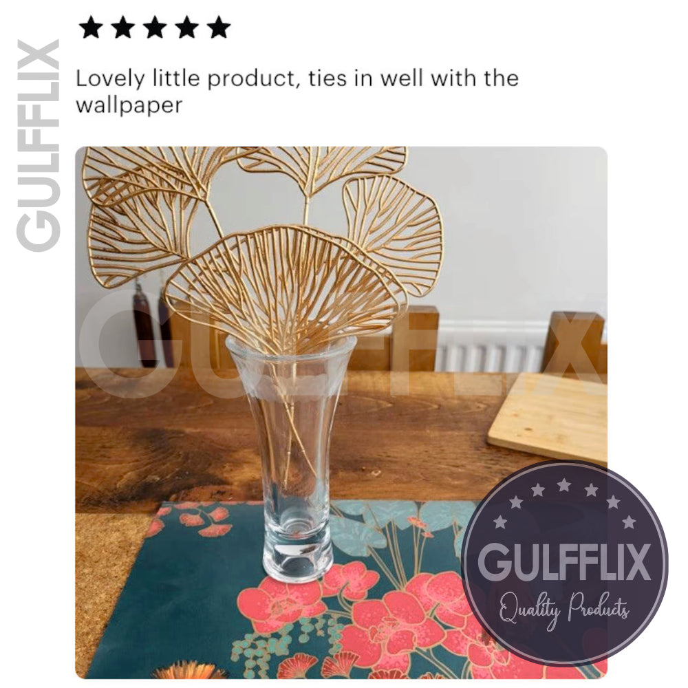 Artificial Flower Gingko Stem with 3 leaves.