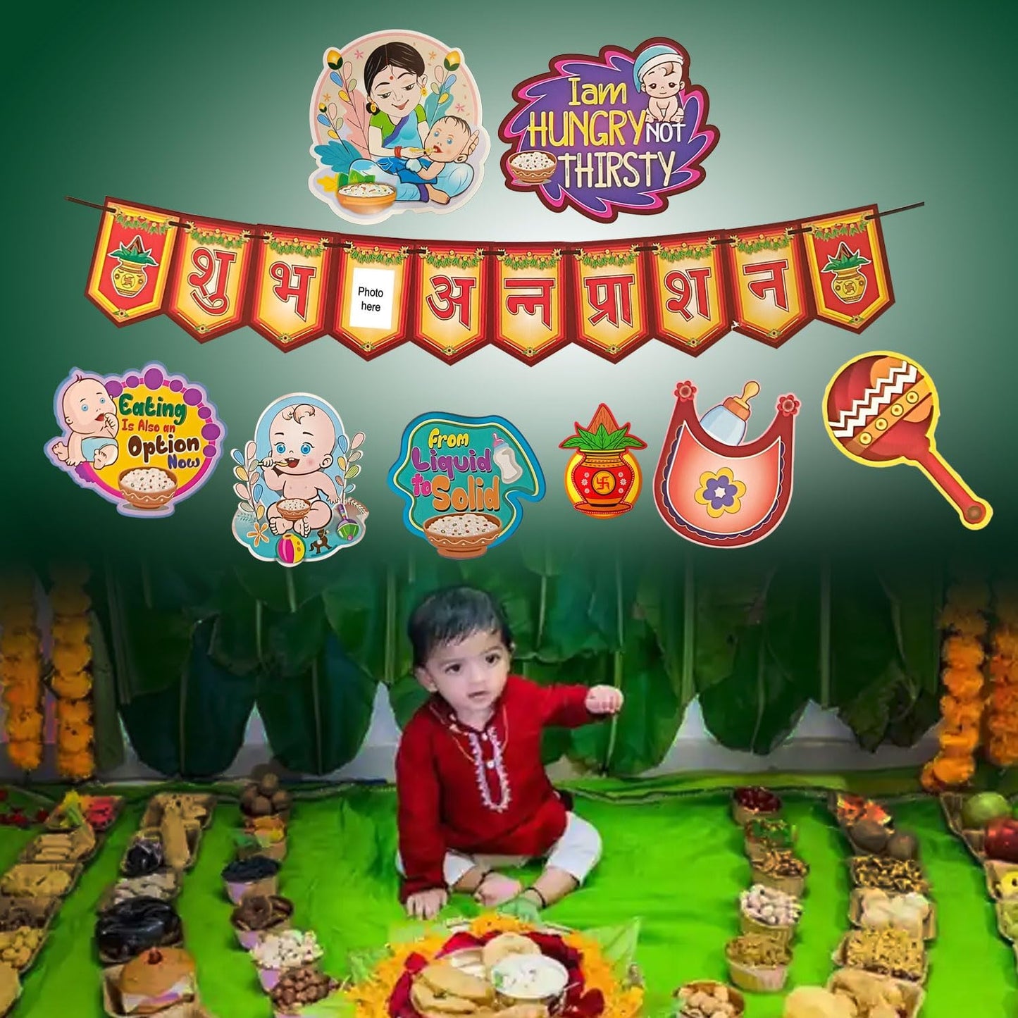 Shubh Annaprashan Decoration kit Pack of 18pcs