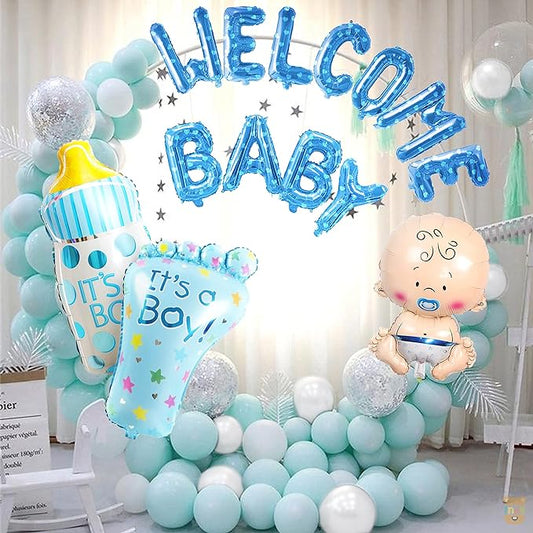 Welcome Baby Boy Decoration Kit ( Pack of 44 Pcs )
