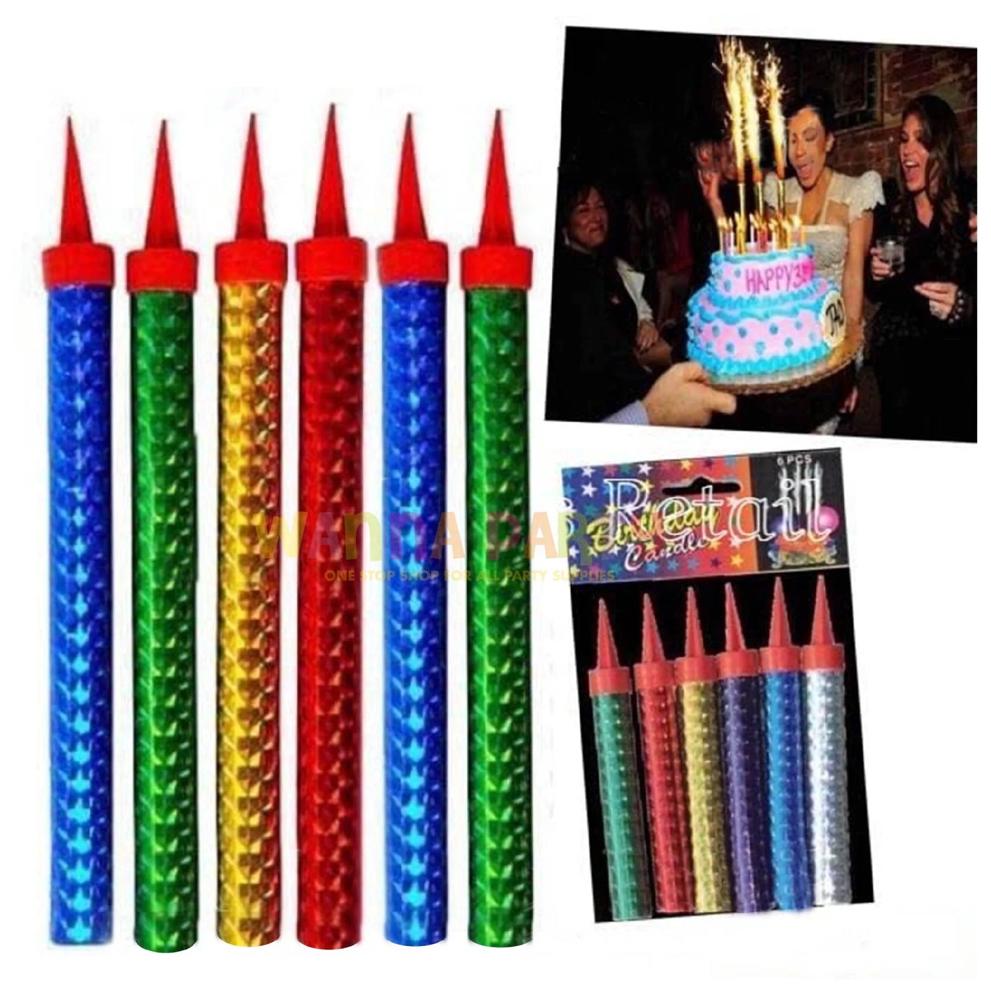 Sparkle Candle Set of 6 Pcs